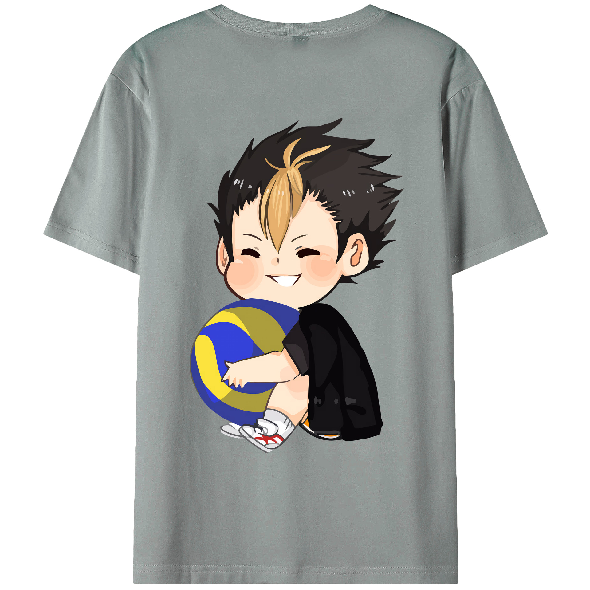 （画像用） ハイキュー!! Haikyu!! 綿100％ メンズ半袖Tシャツ（バックプリント） 通気性